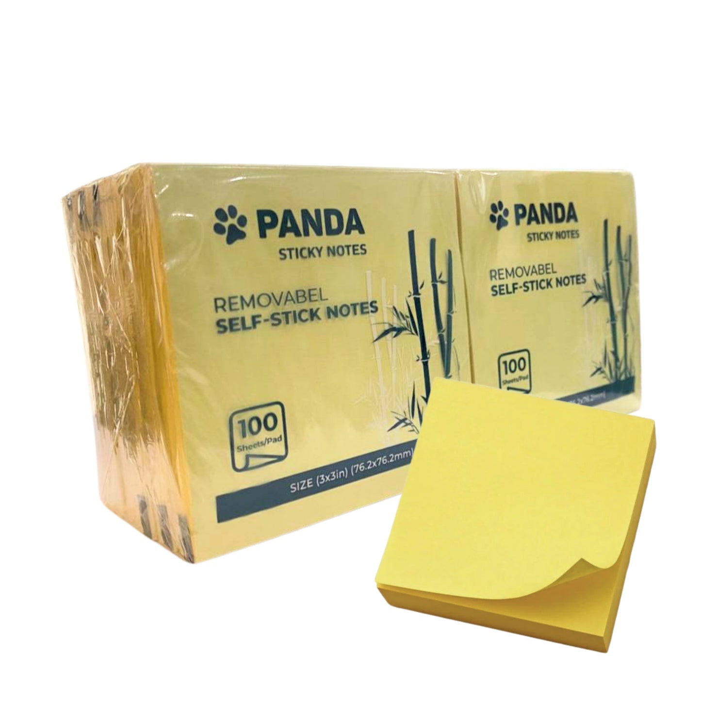 PANDA Stick Notes 3x3 Inch 100 Sheets (12Pcs)