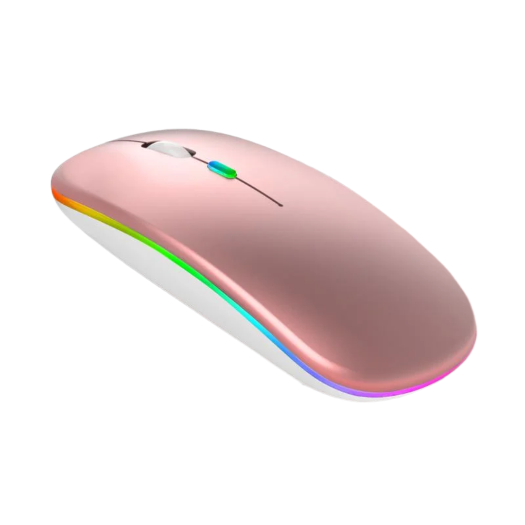 buy Rose gold computer wireless mouse with RGB lighting in doha