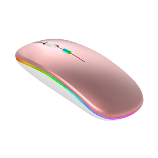 buy Rose gold computer wireless mouse with RGB lighting in doha