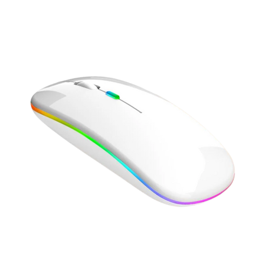 buy White computer mouse with RGB lighting in doha
