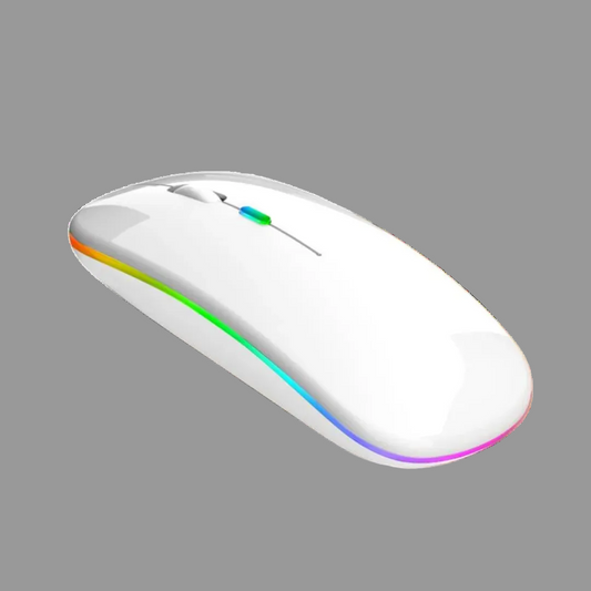 buy White computer mouse with RGB lighting in doha