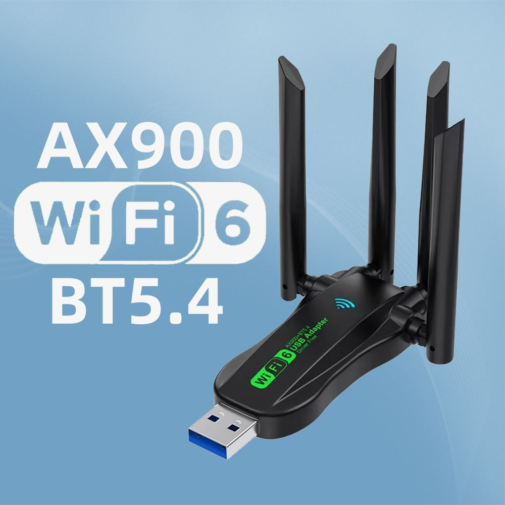 AX900 USB WiFi 6 & Bluetooth 5.4 Adapter – Dual-Band 2.4GHz/5GHz, Plug & Play Wireless Dongle