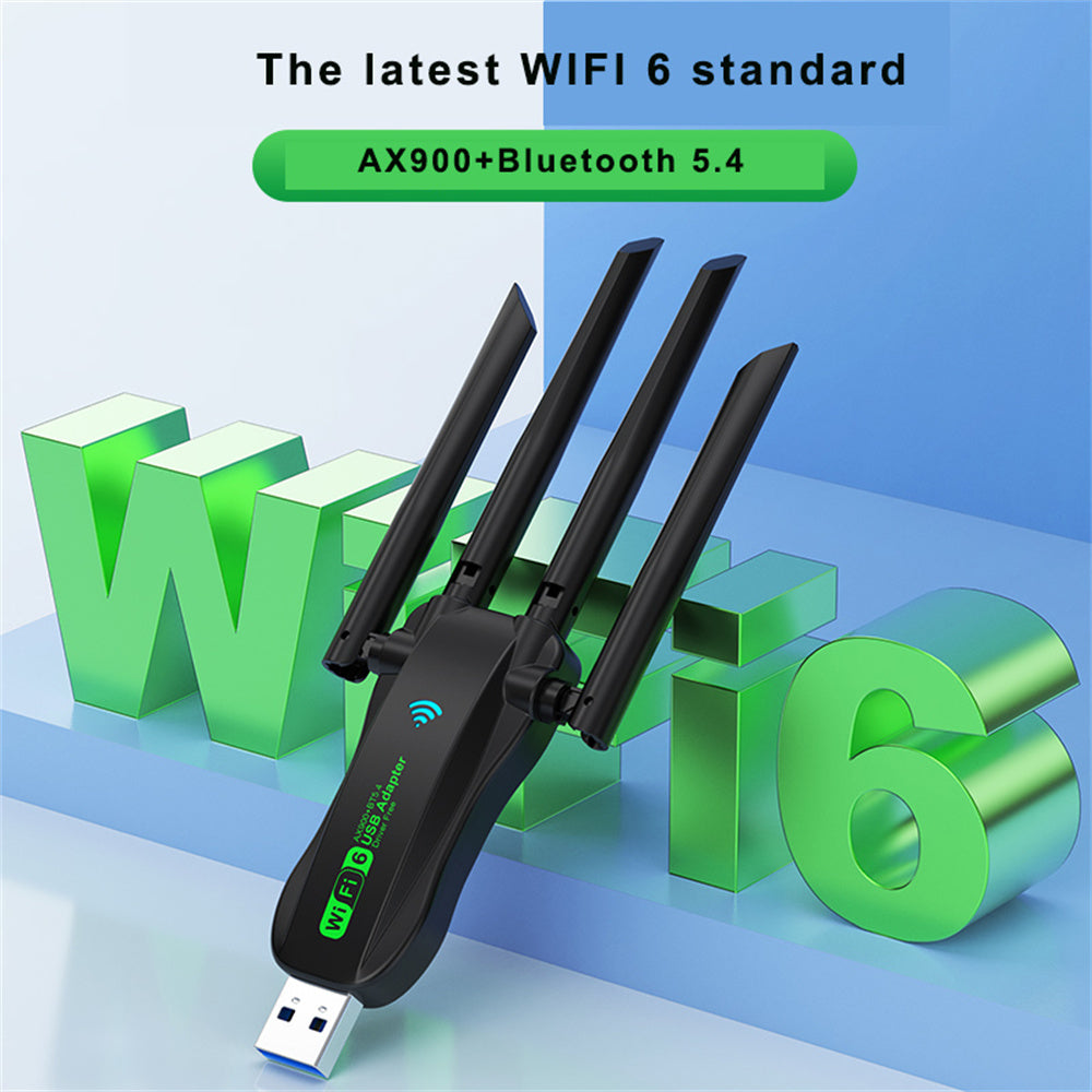 USB WiFi 6 Adapter for PC & Bluetooth 5.4 Dongle