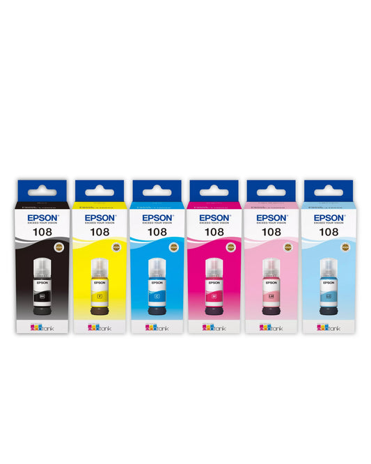 Epson 108 Eco Tank Original Ink Cartridges for Use Epson L8050, L18050 Printer ink