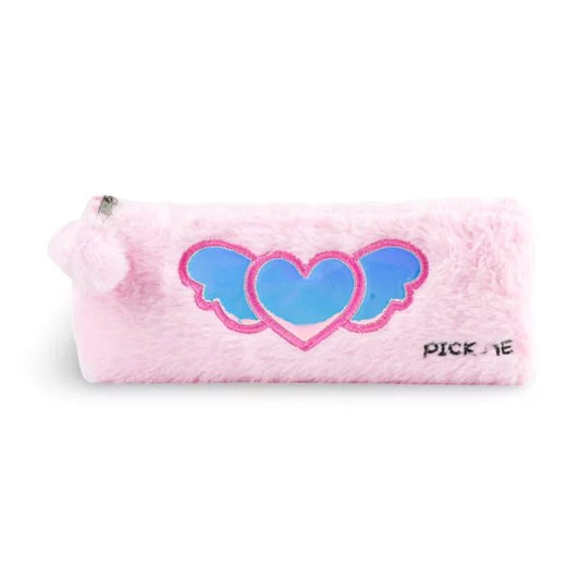 Fuzzy Pink Pencil Case