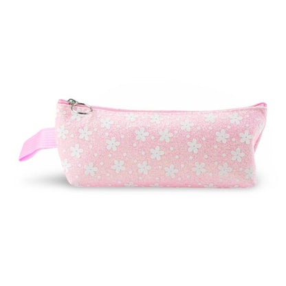 Glitter Flower Mix Pink Pencil Case