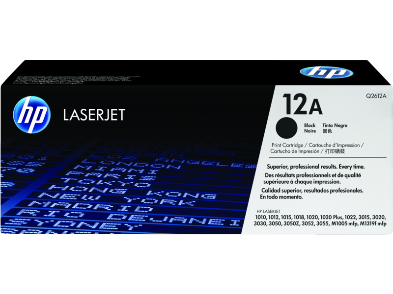 HP 12A Black Original LaserJet Toner Cartridge - Q2612A HP 12A Black Original LaserJet Toner Cartridge - Q2612A