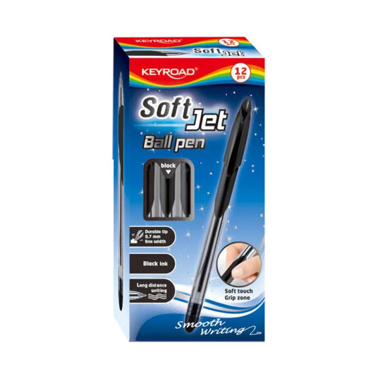 Keyroad Ball Black Pen (12 Pcs)