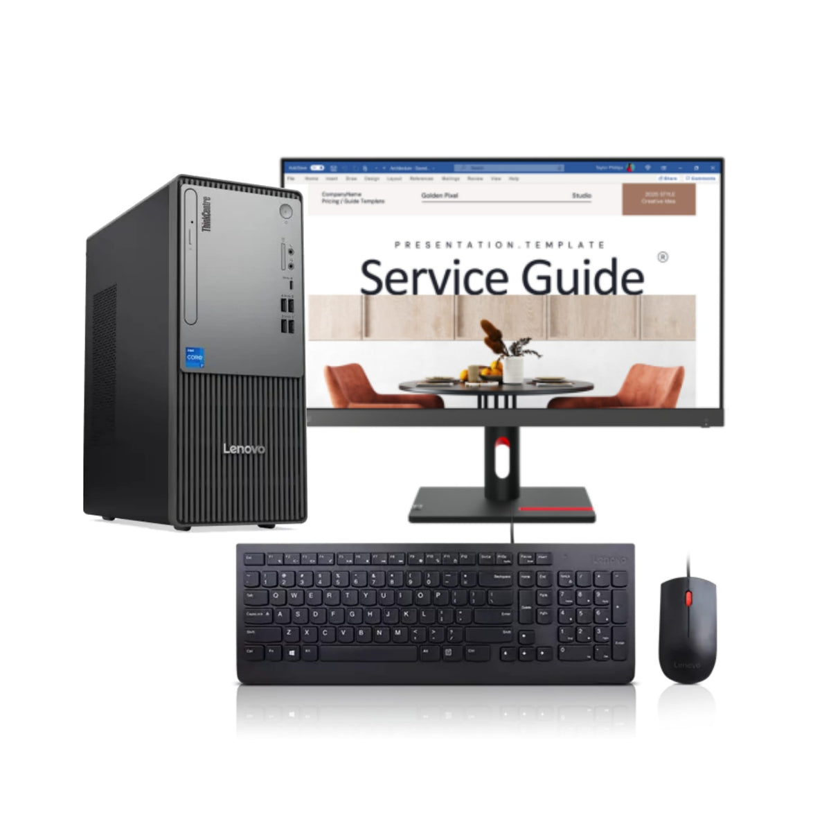 Thinkcentre Setup Lenovo ThinkCentre neo 50t Gen 5th with Lenovo ThinkVision S24i-23.8 ...