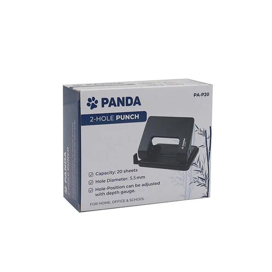 Panda Punch 2-Hole 20 Sheet Capacity Black Color