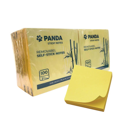 PANDA Stick Notes 3x3 Inch 100 Sheets (12Pcs)