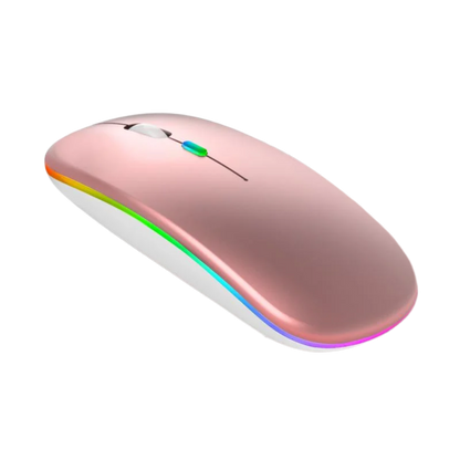 buy Rose gold computer wireless mouse with RGB lighting in doha