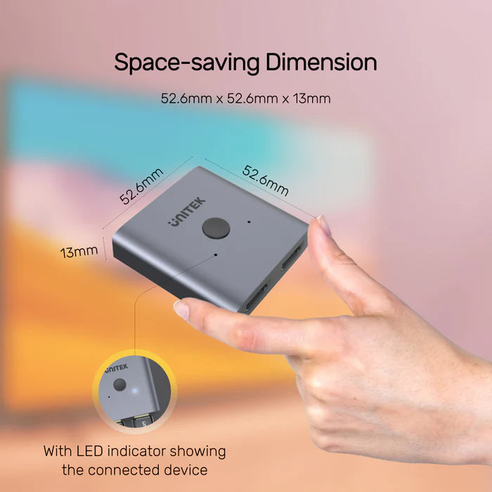 Unitek 4K Aluminium HDMI 2.0 Switch 2-To-1 Bi-Directional